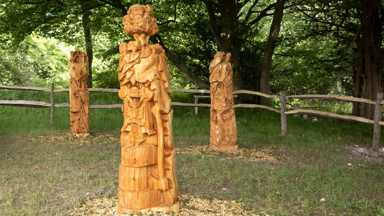 A view of the new sculptures at Littlewood Lookout